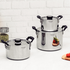 Tramontina Grano Compact 3 Piece Try-Ply Stainless Steel Cookware set with Silicone handles 65240200 image NaN