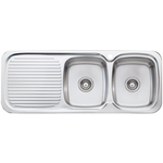 Oliveri Lakeland Double Bowl Left Hand Drainer Sink LL157  hero image