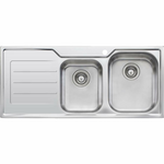 Oliveri Flinders 1 and 3/4 Bowl Topmount Sink with Left-Hand Drainer FL112 hero image