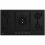Beko 90cm Black Tempered Glass Gas Cooktop BCT90GG1
