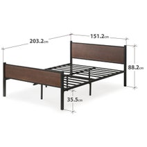 Zinus Queen Tucker Bed Frame Metal & Bamboo Wood Base Brown AU-FBOBH2-14Q hero image