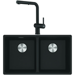 Franke Maris Double Bowl Sink and Pull-Out Tap Matte Black MRG620MBTA7721B hero image