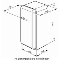 Smeg 256L Retro Style Top Mount Fridge FAB28RBKA1 hero image