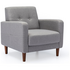 Zinus Adair Modern Armchair with Armrest Pockets Light Grey AU-AD-LG-AC image NaN