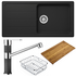 Abey Schock Formhaus Single Sink & Armando Vicario Mixer Tap - Onyx with Accessories FD100LBT image NaN