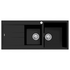 Oliveri Santorini 1 and 3/4 Bowl Topmount Sink with Left Hand Drainer Matte Black ST-MB1512-OF image NaN