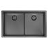 Abey Piazza Double Sqaure Bowl Sink Black Pearl CR340DB image NaN