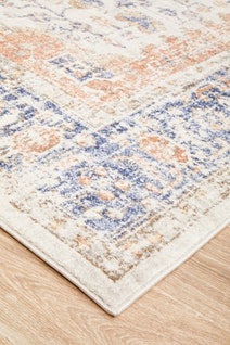 Rug Culture Mayfair Oversize Blue & Peach Rug 400X300CM - MAY-LOR-BLU-400X300 hero image