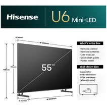 Hisense 55 Inch U6NAU 4K Mini-LED QLED Smart TV 55U6NAU hero image