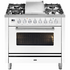 ILVE Professional Plus Series 90cm 6 Burner & Teppanyaki Freestanding Hybrid Oven with Milano Knobs P09FDWH3WH image NaN