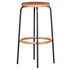 Reddie Milton Bar Stool Teak Oak Seat Black Metal Frame STLML35DIAX75W5M1 image NaN