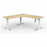 OLG Agile Winder Height Adjust 90 Degree Workstation 1800x1800x750 New Oak Worktop with White Frame OG_AGW90181875W_NOLH image NaN