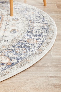 Rug Culture Mayfair Small Blue & Peach Rug 150X150CM - MAY-LOR-BLU-150X150 hero image