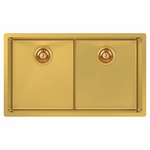 Abey Piazza Double Square Bowl Sink Gold CR340DG hero image