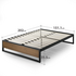 Zinus Queen 35cm Ironline Bed Base Wood and Metal AU-IRPF-14Q image NaN