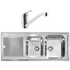 Abey ZE175RTW  Zenith 1 and 3/4 Bowl Left Hand Drainer Sink Pack image NaN