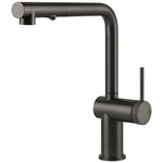 Gessi Inedito Pull Out Dual Function Spray Kitchen Mixer Tap Black Metal Brushed 60478BMB hero image