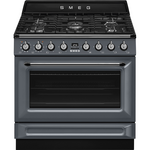 SMEG 90cm Victoria Dual Fuel Pyrolytic Freestanding Cooker - Slate Grey TRA90GPGR hero image