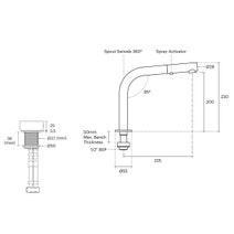 Rogerseller Eccentric Hob Sink Mixer and Outlet with Pull Out Spray - Chrome 360600405201 hero image