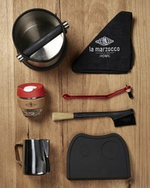 La Marzocco Linea Mini White Home Package with Stainless Steel Grinder H-MPACKWS hero image