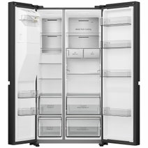 Hisense 632L Side by Side Refrigerator Black Steel HRSBS632BW hero image