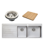 Oliveri Sonetto 1 and 3/4 Bowl Left Hand Drainer Topmount Sink SN1012 hero image