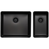 Titan Essentials 500mm & 250mm 1 & 1/2 Double Bowl Kitchen Sink - Matte Black TSBS5228 image NaN