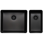 Titan Essentials 500mm & 250mm 1 & 1/2 Double Bowl Kitchen Sink - Matte Black TSBS5228 hero image