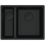 Franke Maris 340/150mm 1 and 1/2 Bowl Left Undermount Sink with Extension Drainer Matte Black MRG160SBLMB-FPC hero image