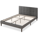 Zinus Leo Fabric Bed Frame Dark Grey Wooden Slats King AU-FSPBO-K hero image