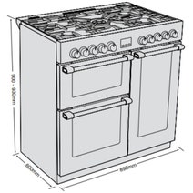 Belling Cookcentre 90cm Duel Fuel Black Freestanding Oven BCC900DFSS hero image