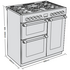 Belling Cookcentre 90cm Duel Fuel Black Freestanding Oven BCC900DFSS image NaN