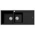 Oliveri Santorini 1 and 3/4 Bowl Topmount Sink with Right Hand Drainer Matte Black ST-MB1511-OF image NaN