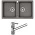 Abey Schock Typos Double Sink & Armando Vicario ISA Kitchen Mixer - Croma TN200T2CR image NaN