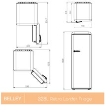 Linarie 328L Single Door Retro Larder Fridge Blue LK335LBLUE hero image