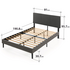 Zinus Single Cambril Bed Frame Fabric Bed Base Upholstered Kids Dark Grey AU-FPPBC1-38S image NaN