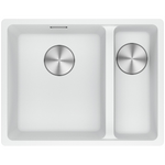 Franke Maris 340/150mm 1 and 1/2 Bowl Right Undermount Sink with Extension Drainer Polar White MRG160SBRPW-FPC hero image