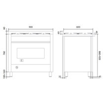 ILVE Professional Plus Series 90cm 6 Burner & Teppanyaki Freestanding Hybrid Oven with Milano Knobs P09FDWH3WH hero image