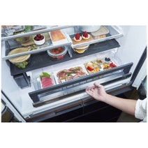 Hitachi 670L Multi Drawer French Door Refrigerator Crystal Black Glass R-GW670TAXK hero image