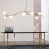 CTO Lighting Ivy Horizontal 8 Pendant Light - Bronze and Satin Brass with Opal Glass Shades IVYPE8BZGO image NaN