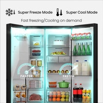 Hisense 632L Side by Side Refrigerator Black Steel HRSBS632BW hero image