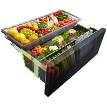 Hitachi 670L Multi Drawer French Door Refrigerator Crystal Black Glass R-GW670TAXK hero image