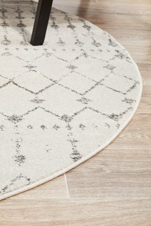 Rug Culture Chrome Small Silver & Off White Rug 150X150CM - CRO-ELS-SIL-150X150 hero image
