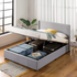 Zinus Maddon Queen Upholstered Gas Lift Storage Bed Frame Light Grey AU-FPPST1-12Q image NaN