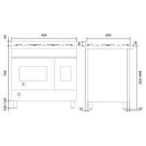 ILVE Professional Plus Series 90cm Induction Double Oven with Milano Knobs PDI09WE3MG hero image