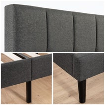 Zinus Leo Fabric Bed Frame Dark Grey Wooden Slats Double AU-FSPBO-D hero image