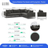 Kalona Vaeroy Modular Five Seater Left Facing Sofa Pewter 208-03B-01B-VILA-27 image NaN