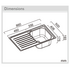 Abey EUA100R Euronox Single Bowl Left Hand Drainer Sink image NaN