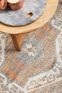 Rug Culture Mayfair Small Grey & Peach Rug 150X150CM - MAY-CAT-GRY-150X150 hero image
