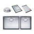 Franke Mythos 500/340mm and 1 and 1/2 Bowl Right 3 Way Installation Sink with Accessories MYX220-5034FPCSBR image NaN